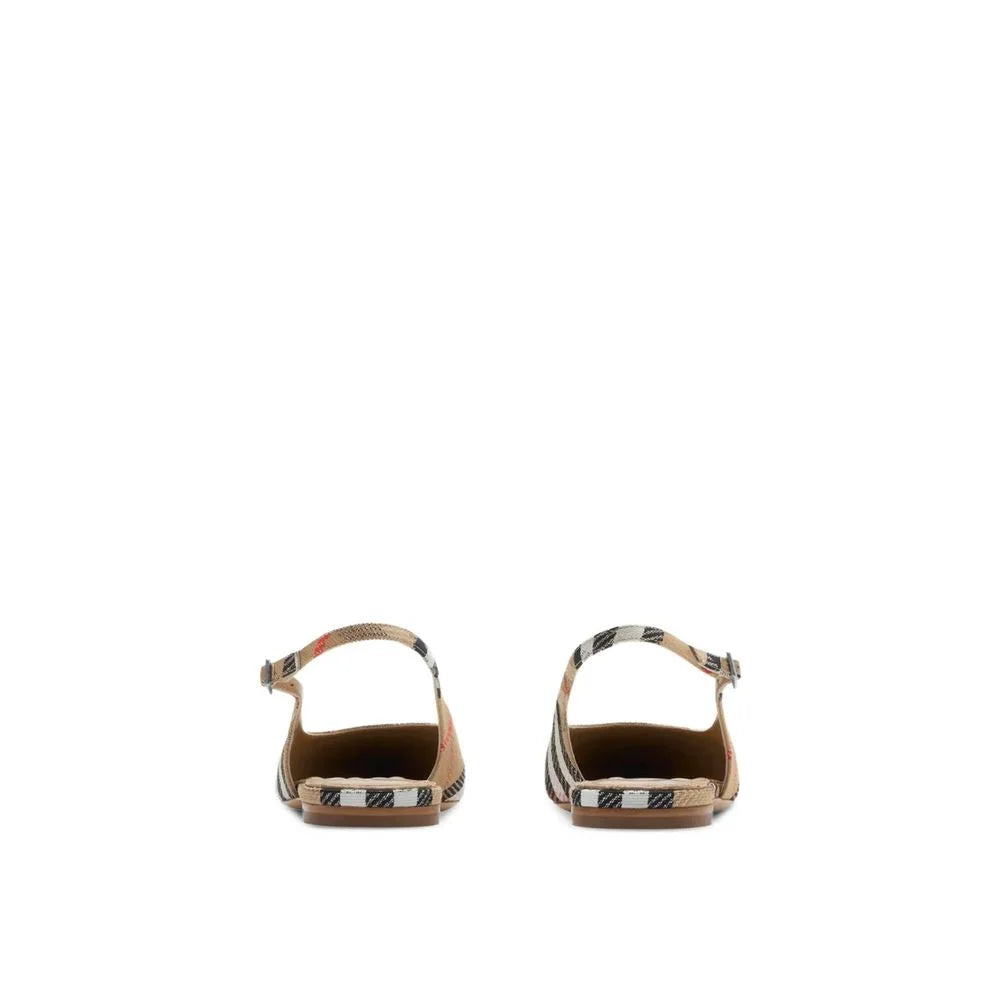 Burberry Check Birdie Slingback Ballerina Flats - EU39/US9