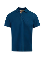 Burberry Deep Teal Blue Cotton Collared Polo Shirt - IT46 | S / Aquamarine Blue - Polos