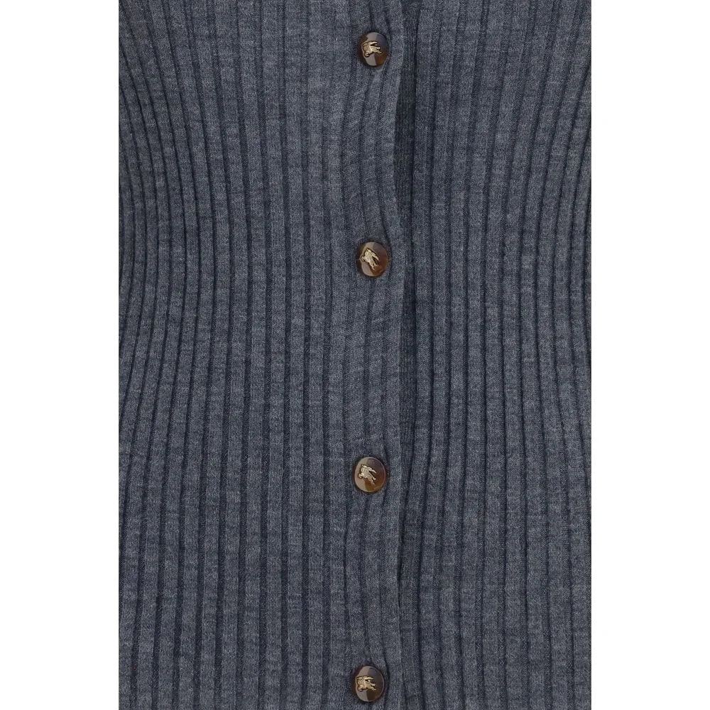 Burberry Gray Cashmere Cardigan - L