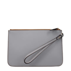 Burberry Gray Leather Clutch Bag