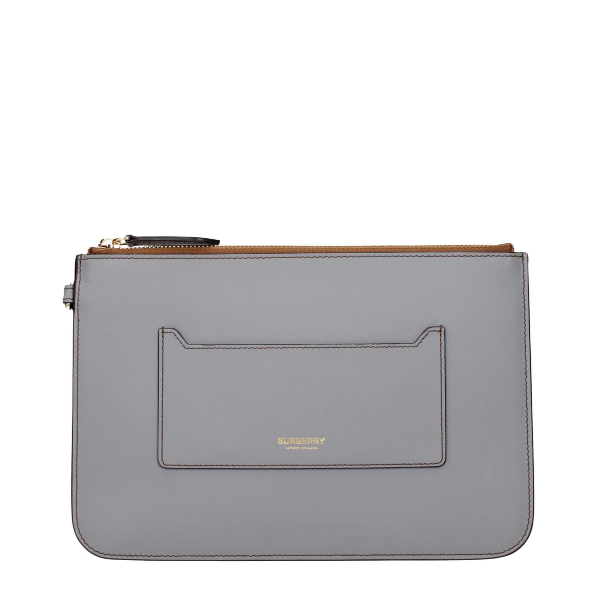 Burberry Gray Leather Clutch Bag