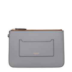 Burberry Gray Leather Clutch Bag