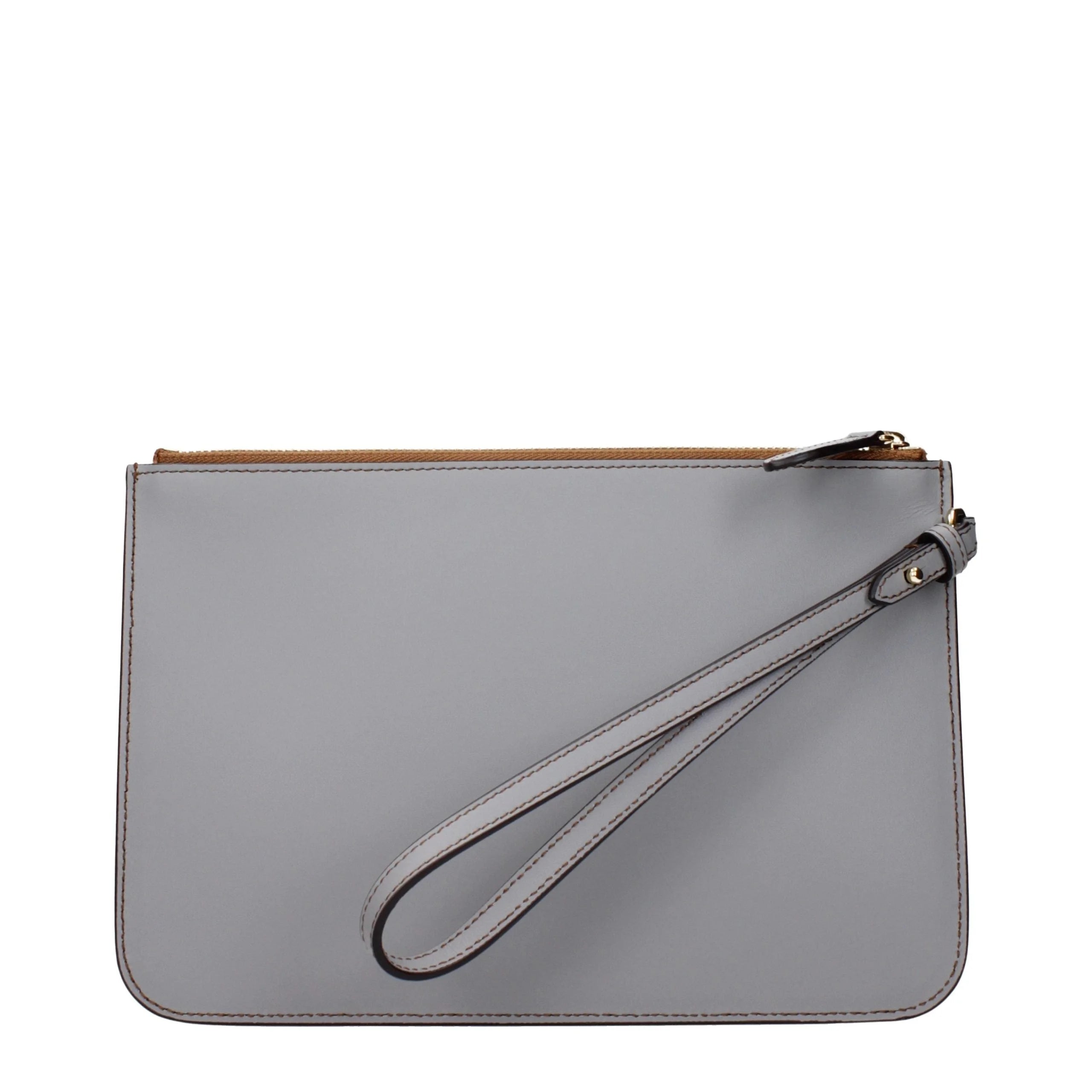 Pochette Burberry grigia in pelle