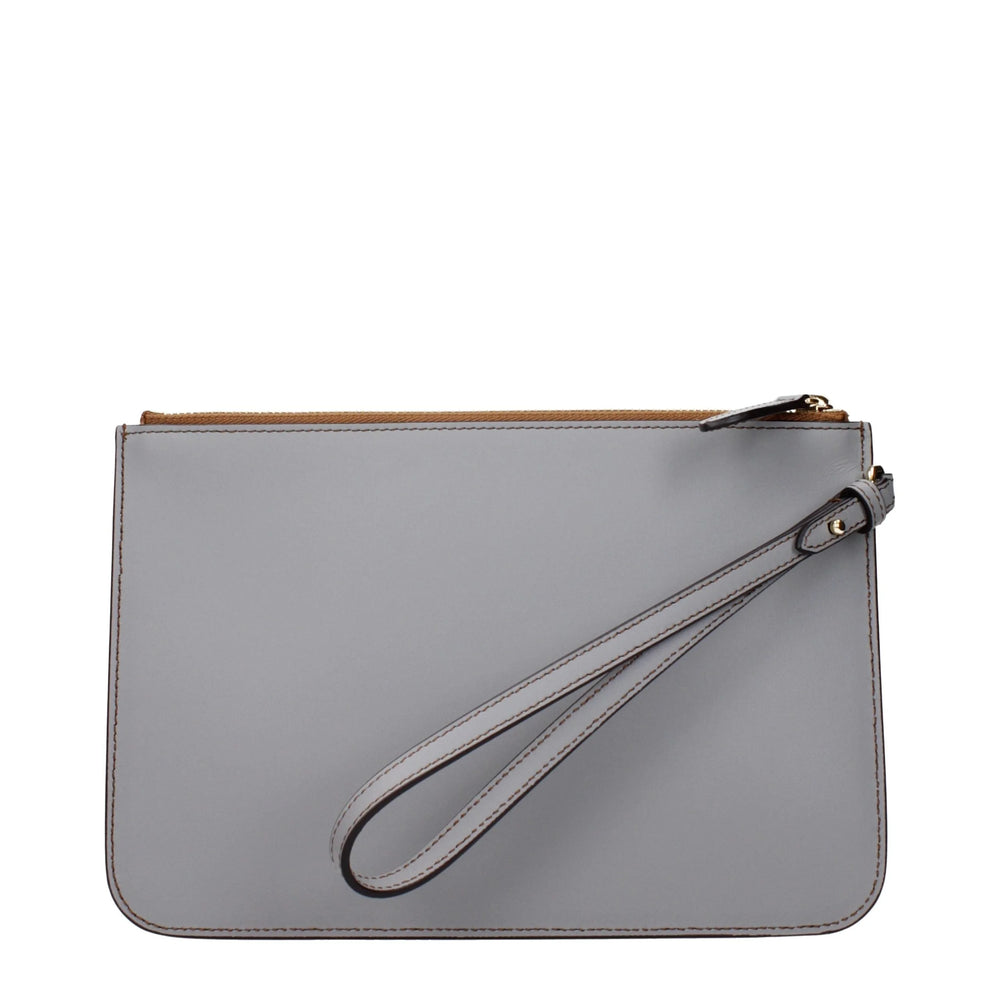 Pochette Burberry grigia in pelle