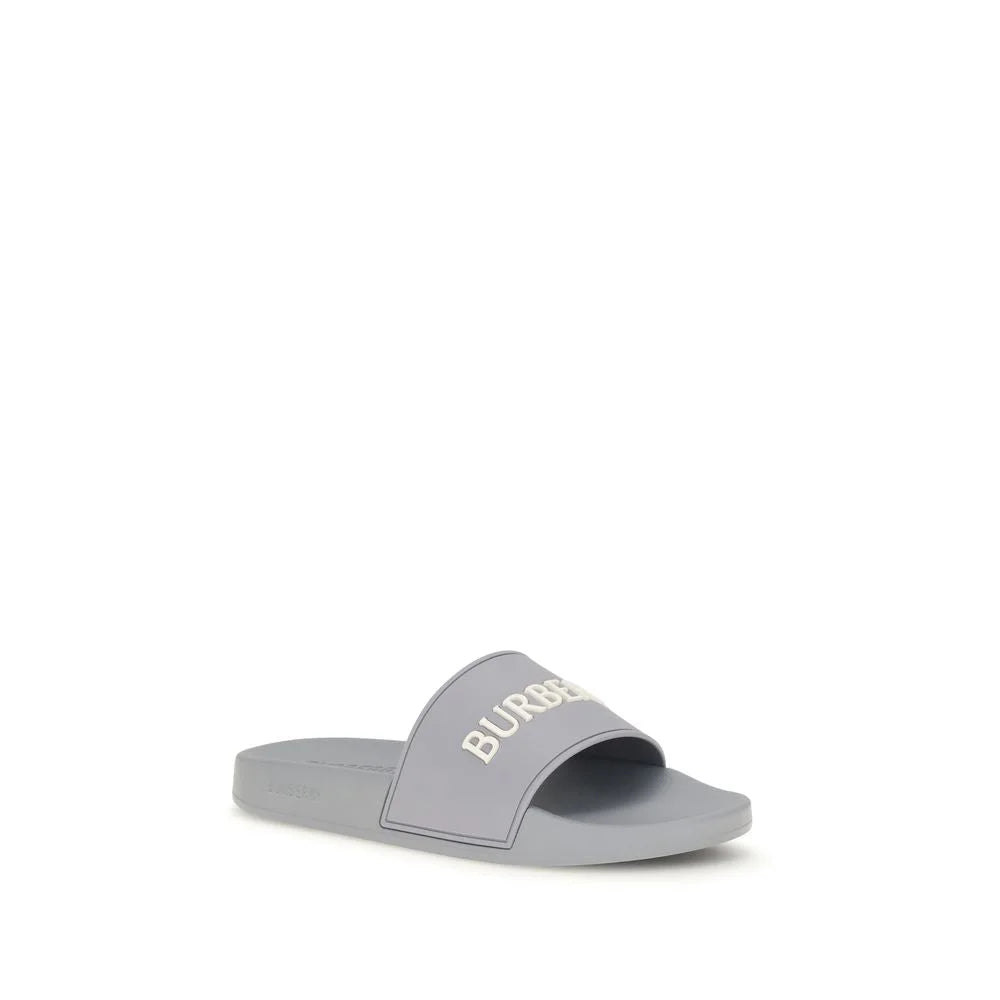 Chanclas de caucho grises Burberry