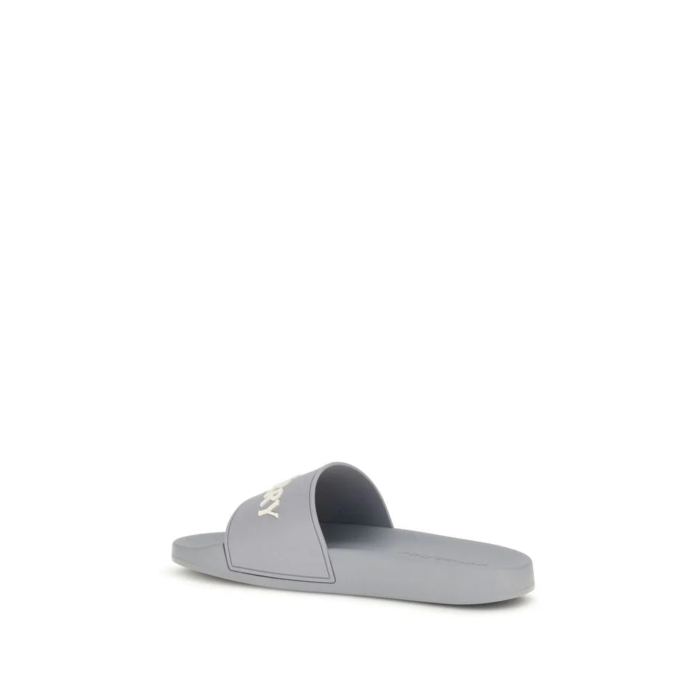 Chanclas de caucho grises Burberry