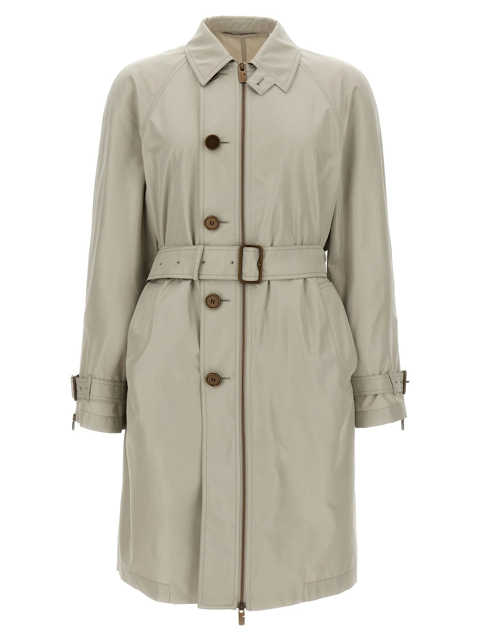 Burberry Gray Satin Coat - 48 | M