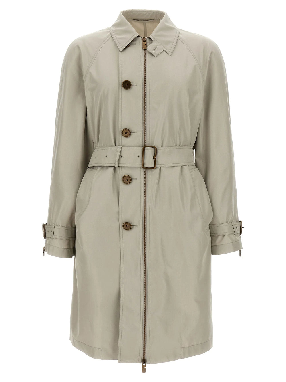 Burberry Gray Satin Coat - 48 | M