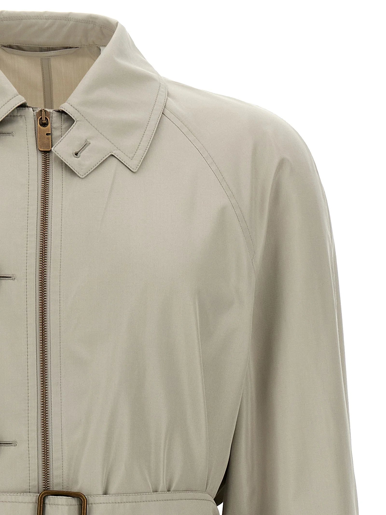 Burberry Gray Satin Coat - 48 | M