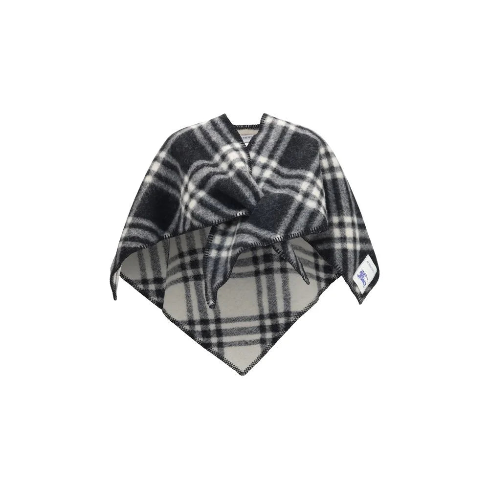 Šál Burberry sivý z ovčej vlny Oves Aries s prepracovanou pletenou textúrou a jemným logom v neutrálnej šedej farbe.