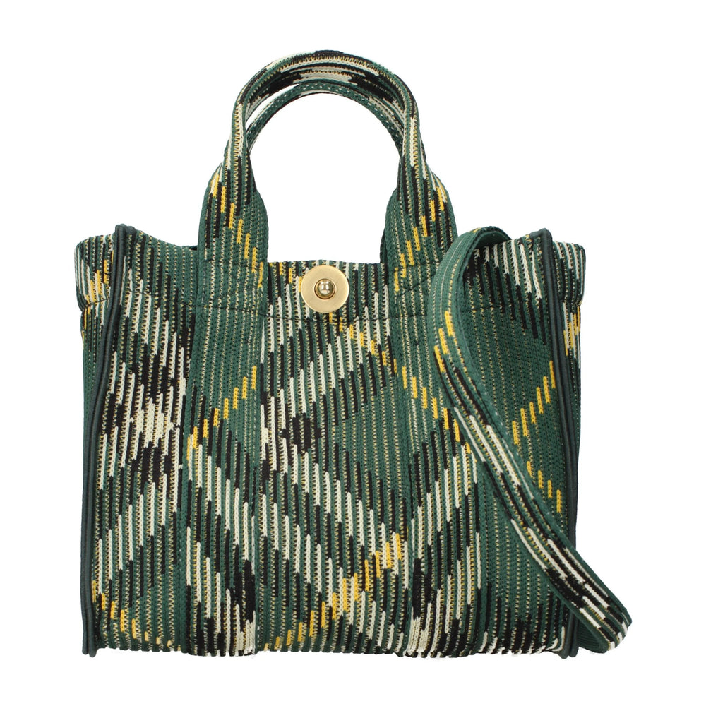 Burberry Green Fabric Handbag