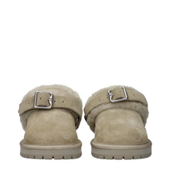 Burberry Green Leather Slippers Sandals