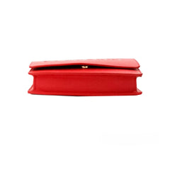 Burberry Hampshire Small Red Embossed Logo Smooth Leather Crossbody Bag