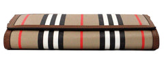 Burberry Hannah Icon Stripe Archive Tan E-Canvas Leather Wallet Crossbody Bag - Cross Body Bags