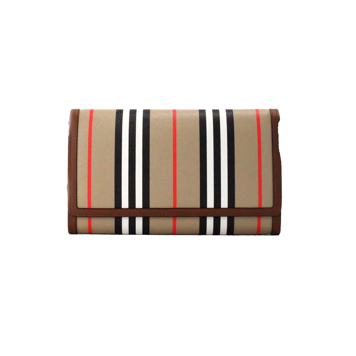 Burberry Hannah Icon Stripe Archive Tan E-Canvas Leather Wallet Crossbody Bag - Cross Body Bags