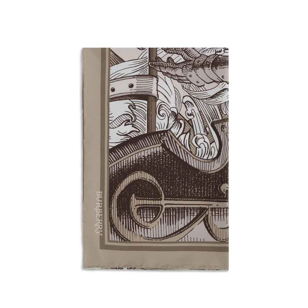 Burberry Knight Engraving print silk Scarf - Scarves & Shawls