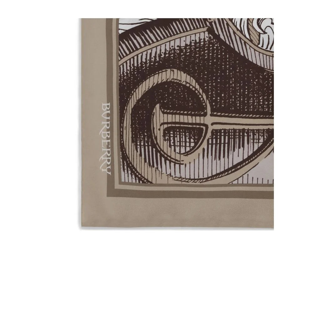 Burberry Knight Engraving print silk Scarf - Scarves & Shawls