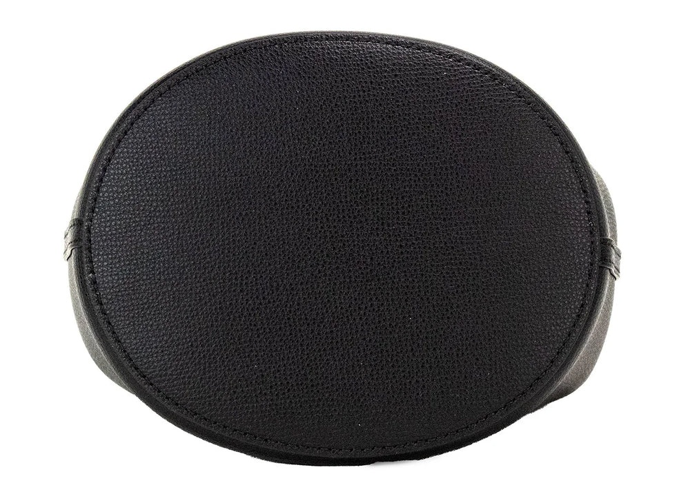 Burberry Lorne Small Black Haymarket Check Pebble Leather Bucket Handbag Purse - Bucket Bags