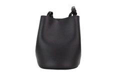 Burberry Lorne Small Black Haymarket Check Pebble Leather Bucket Handbag Purse - Bucket Bags