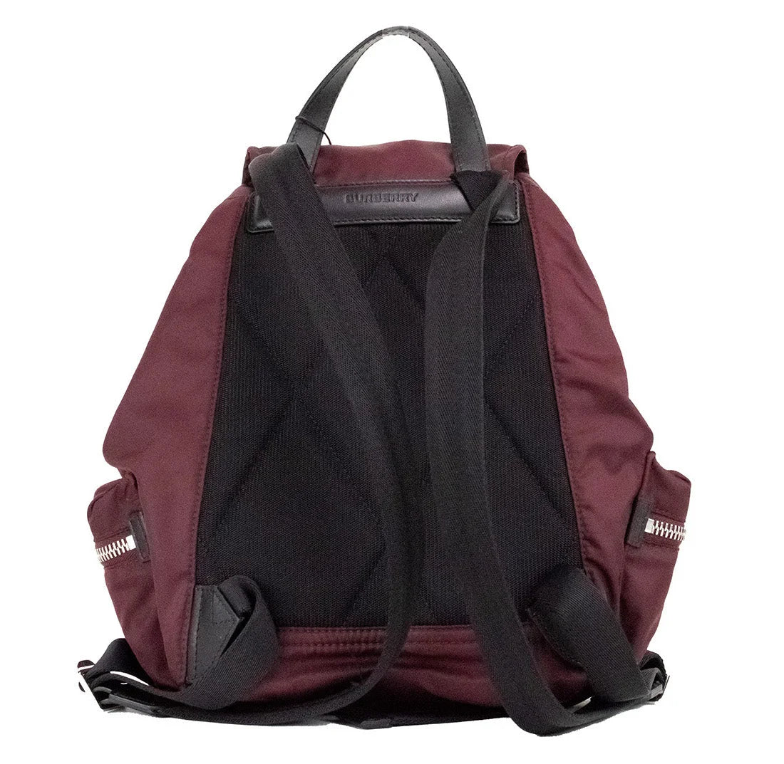 Burberry Medium Burgundy Econyl Nylon Rucksack Drawstring Backpack Bookbag - Backpacks