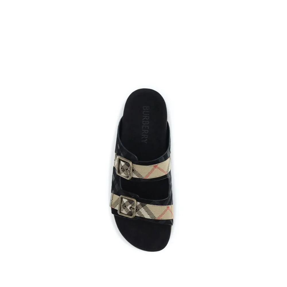Burberry Multicolor Calf Leather Bos Taurus Flat Sandals