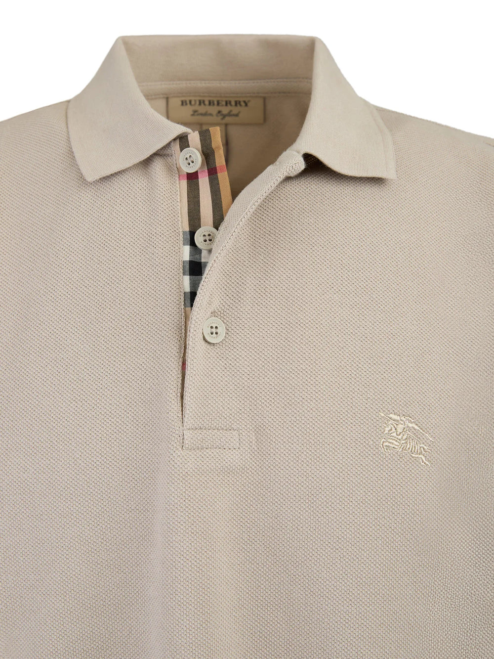 Burberry Pale Stone Cotton Collared Polo Shirt - IT48 | M / Beige - Polos