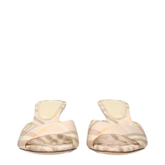 Burberry Pink Fabric Stiletto Heels Sandals