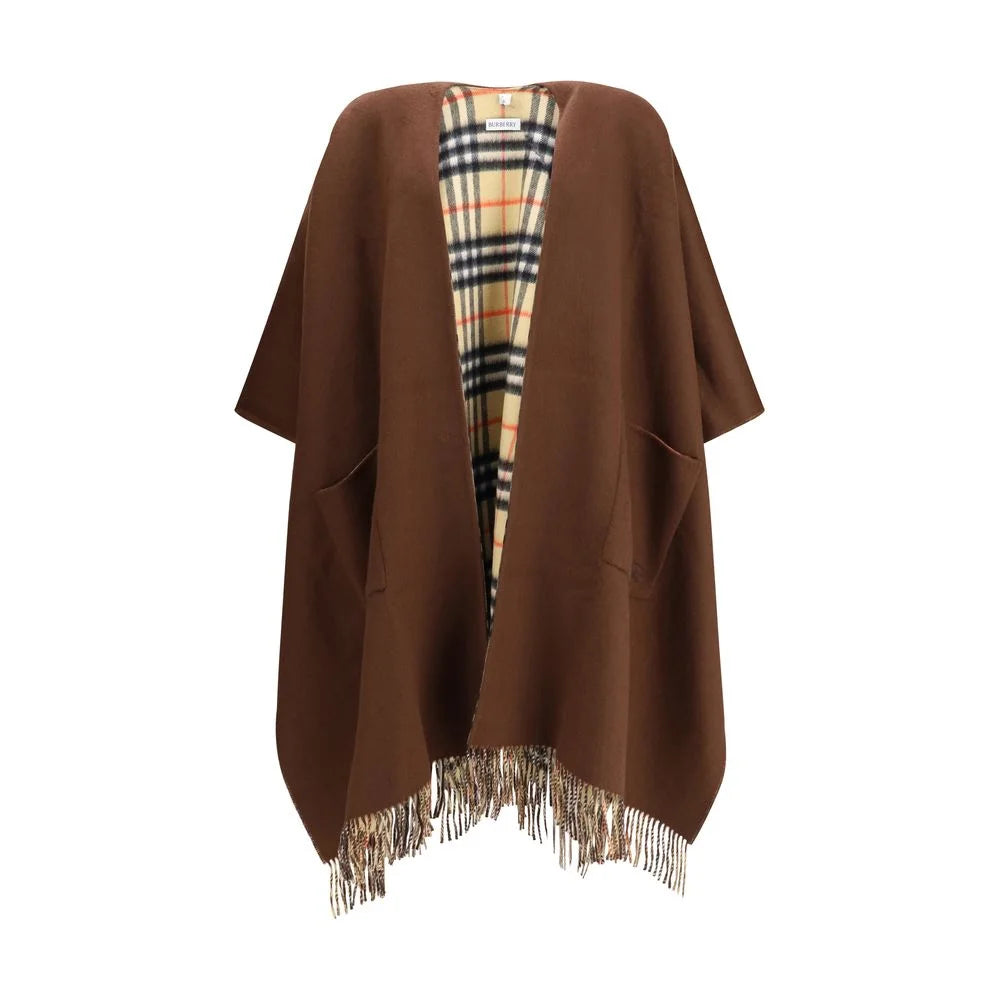 Burberry Reversible check wool cashmere Cape - One Size