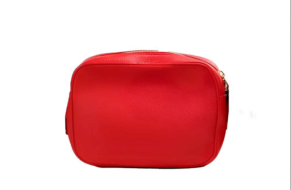 Burberry Small Branded Bright Red Grainy Leather Camera Crossbody Bag - Cross Body Bags