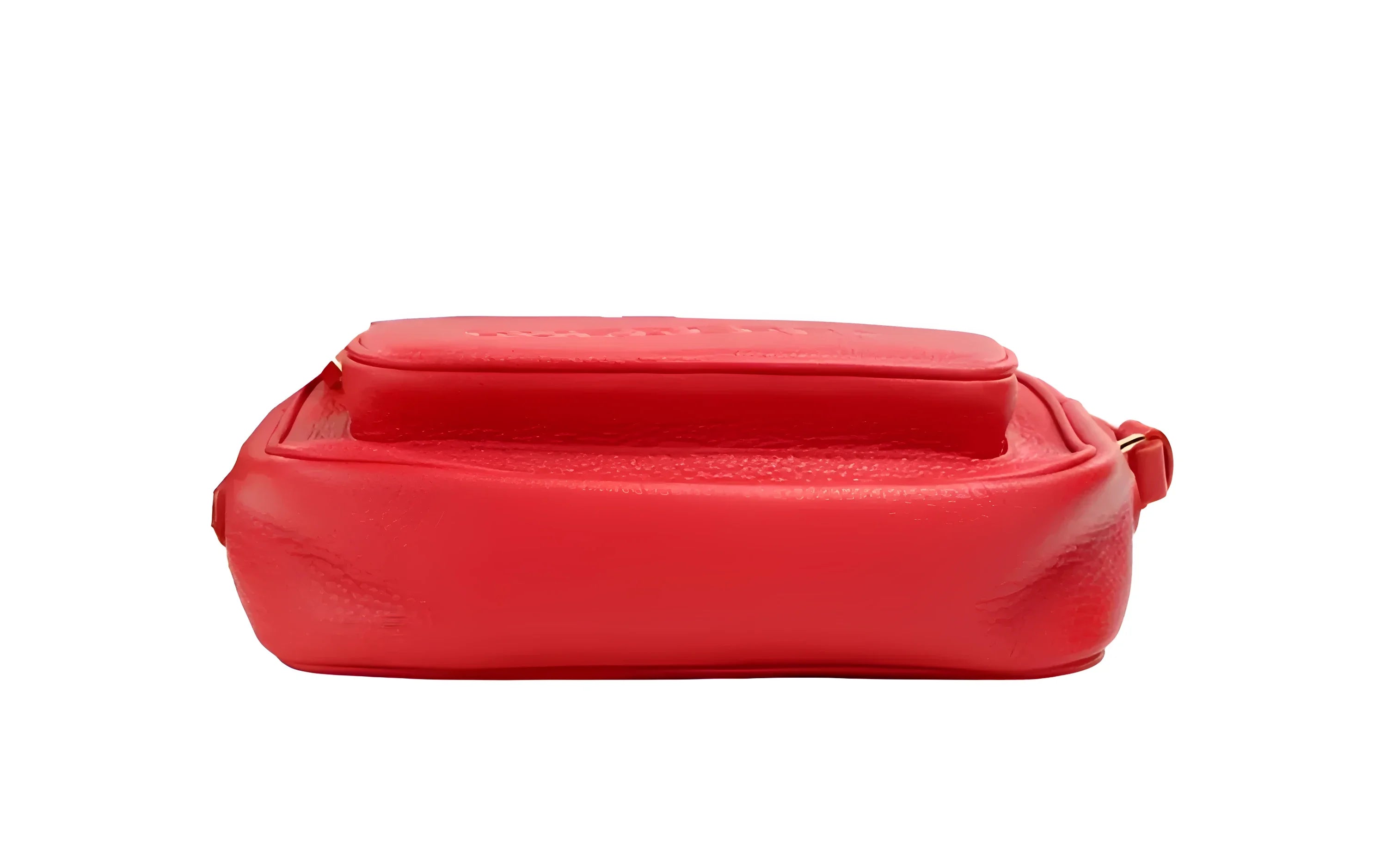 Burberry Small Branded Bright Red Grainy Leather Camera Crossbody Bag - Cross Body Bags