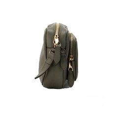 Burberry Small Branded Dark Fern Green Grainy Leather Camera Crossbody Bag