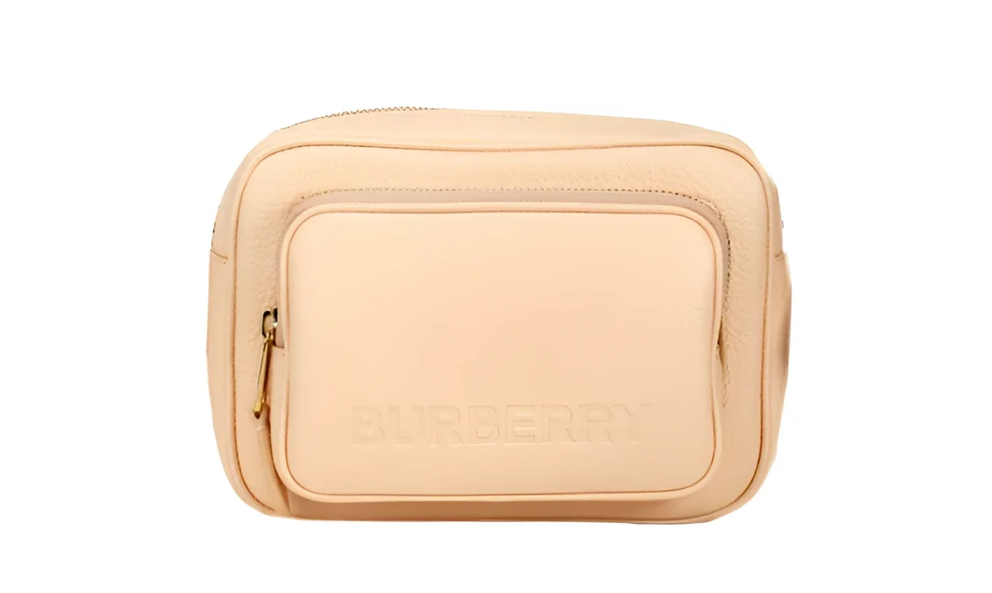 Burberry Small Branded Peach Pink Grainy Leather Camera Crossbody Bag - Cross Body Bags