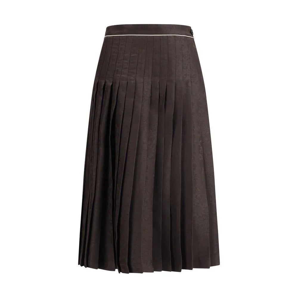 Burberry Sunflower Pleated Silk Skirt - 8