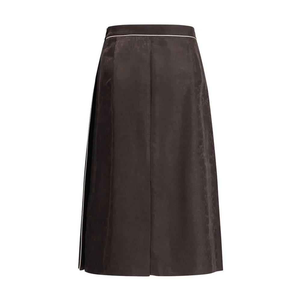 Burberry Sunflower Pleated Silk Skirt - Skirts