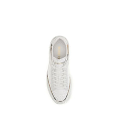 Burberry White Calf Leather Bos Taurus Low Top Sneakers