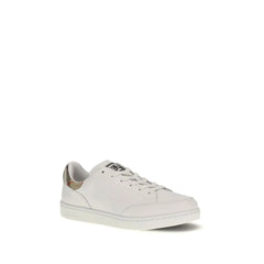 Burberry White Calf Leather Bos Taurus Low Top Sneakers