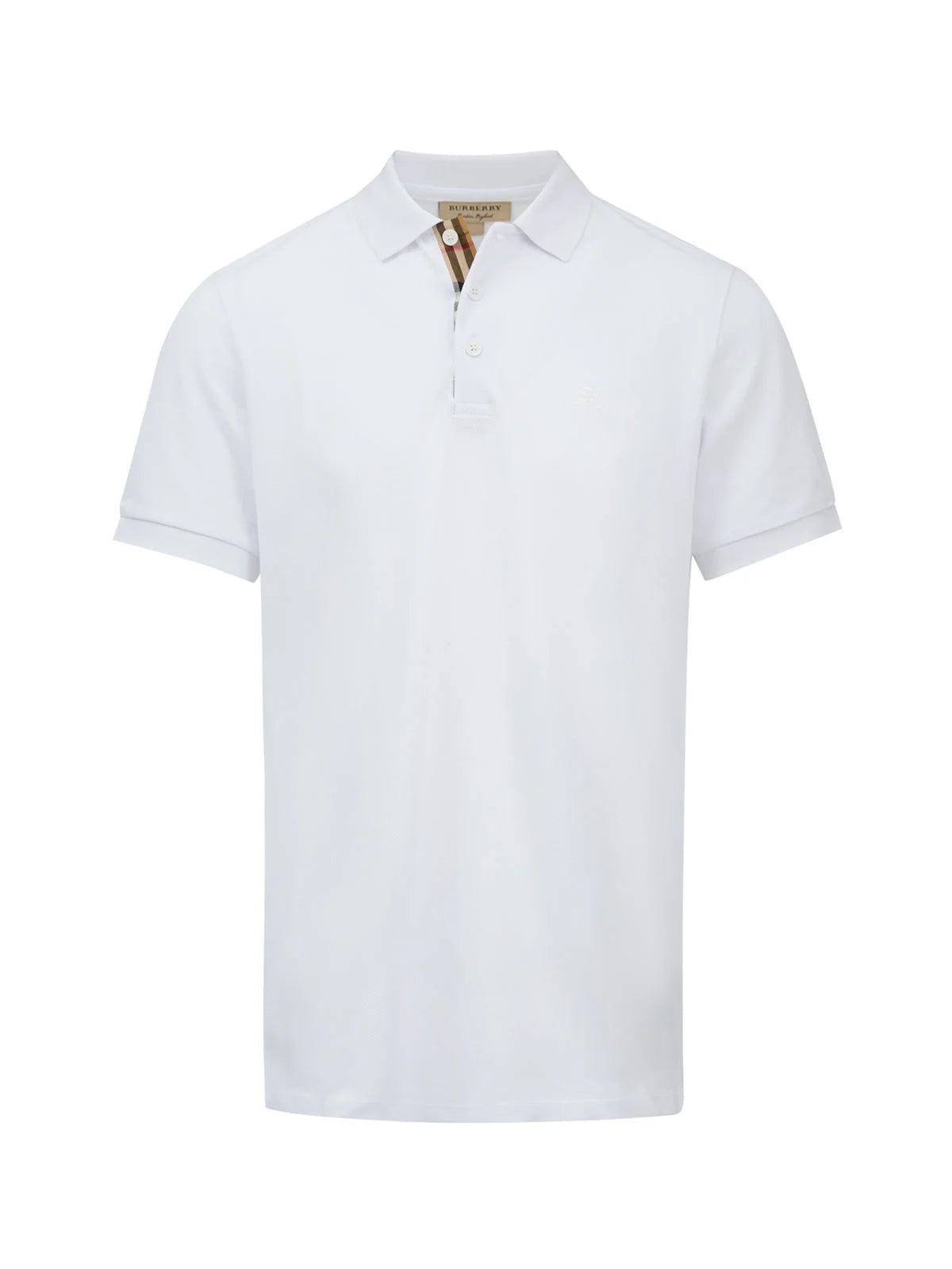 Burberry White Cotton Collared Polo Shirt - Polos