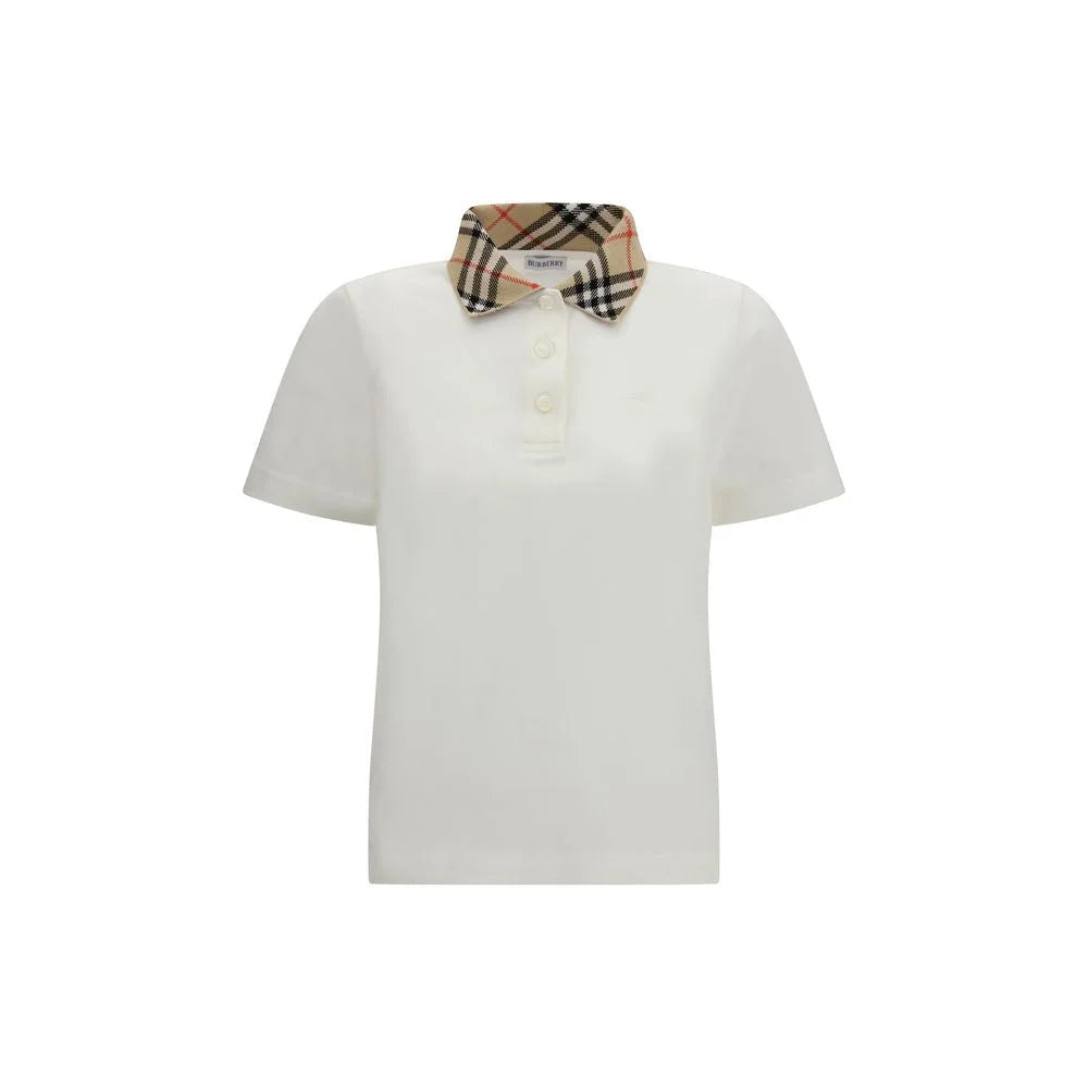 Burberry White Cotton Polo Shirt