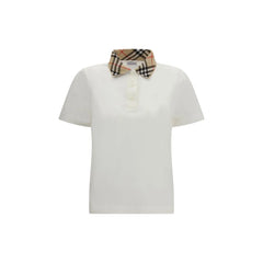 Burberry White Cotton Polo Shirt