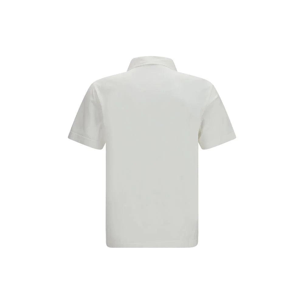 Chemise polo en coton blanc Burberry