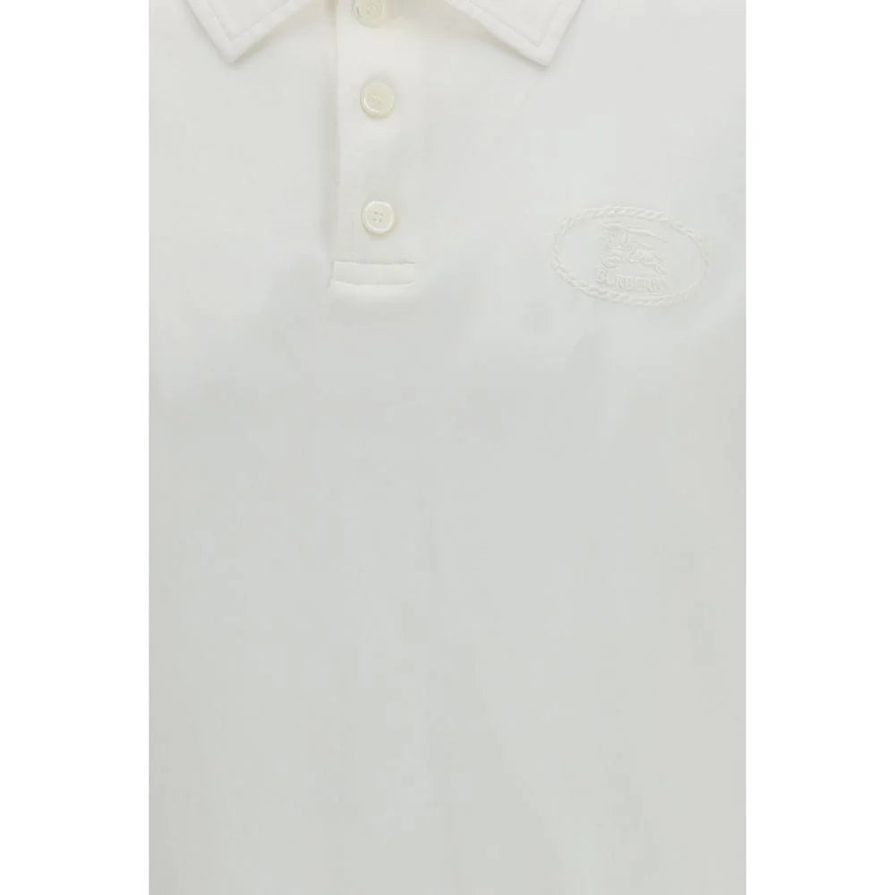 Chemise polo en coton blanc Burberry