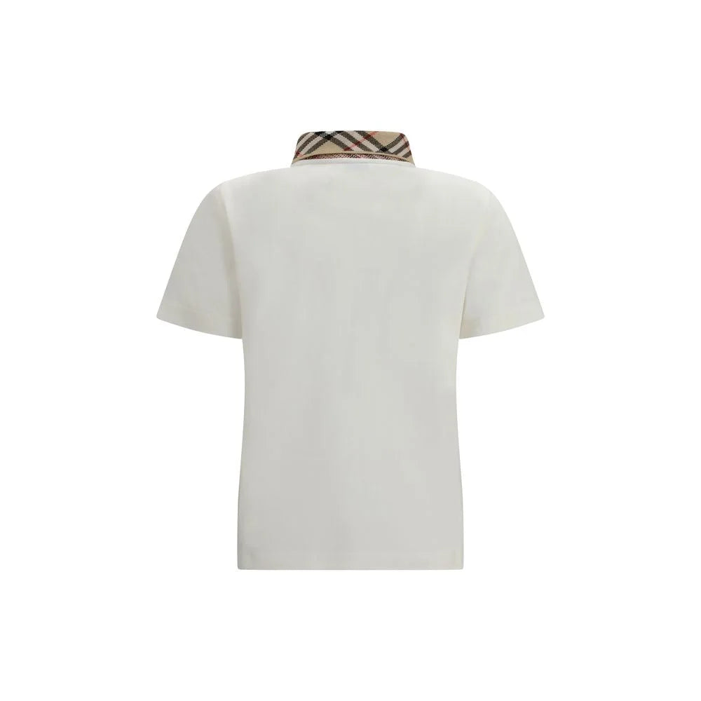 Burberry White Cotton Polo Shirt