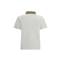 Burberry White Cotton Polo Shirt