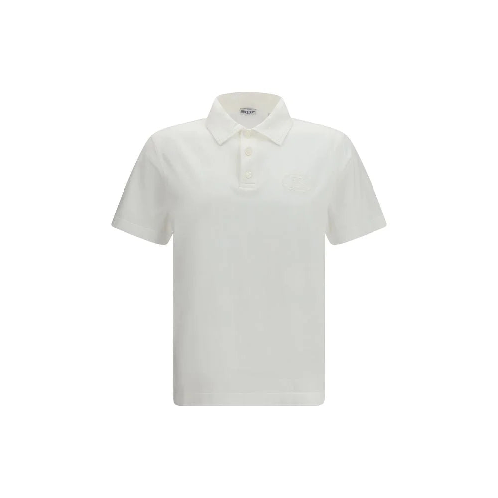 Chemise polo en coton blanc Burberry