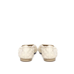 Burberry White Lamb Leather Ballet Flats - EU36/US6