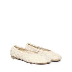 Burberry White Lamb Leather Ballet Flats - EU36/US6
