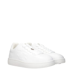 Burberry White Leather Low Top Sneakers