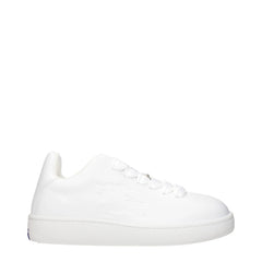 Burberry White Leather Low Top Sneakers