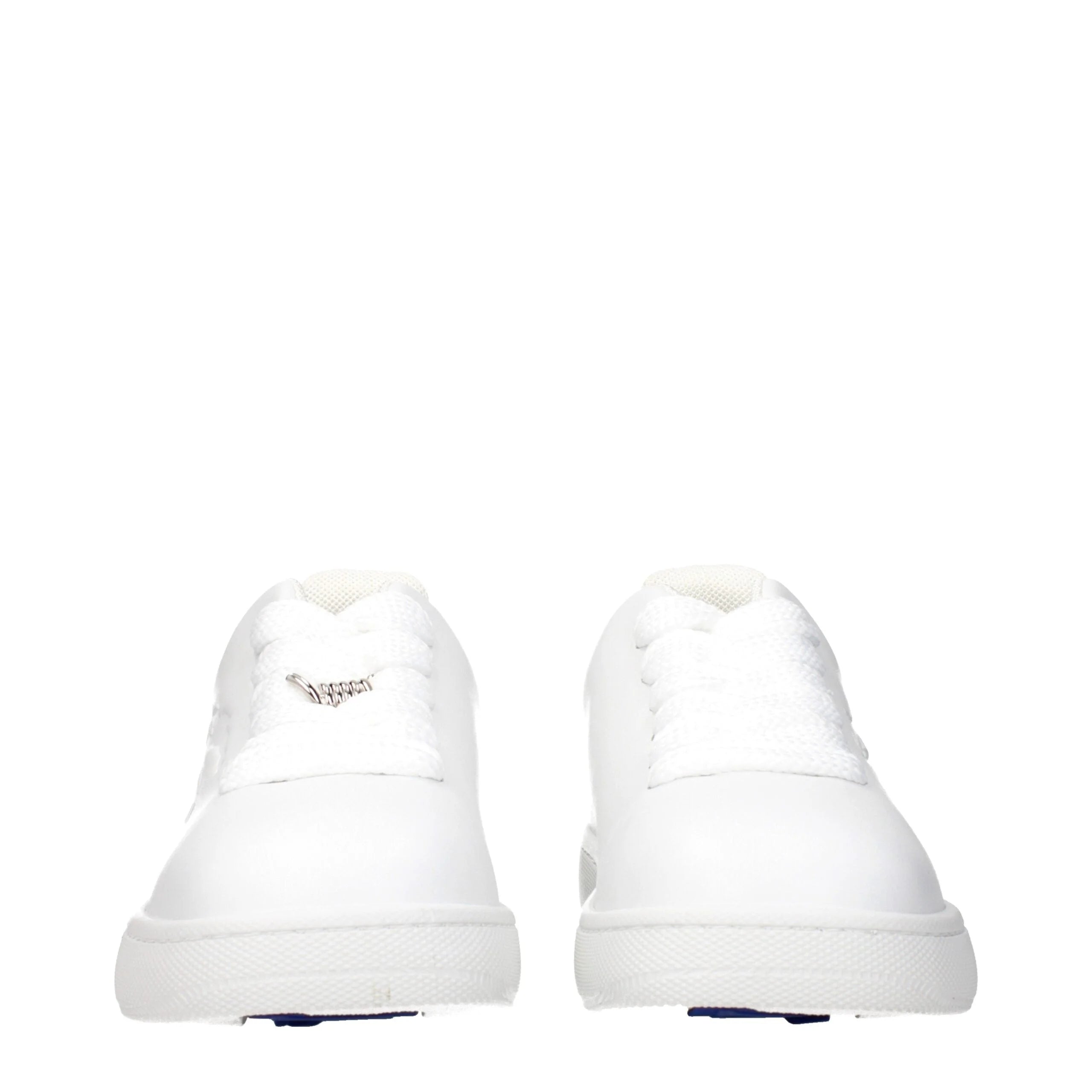 Burberry White Leather Low Top Sneakers