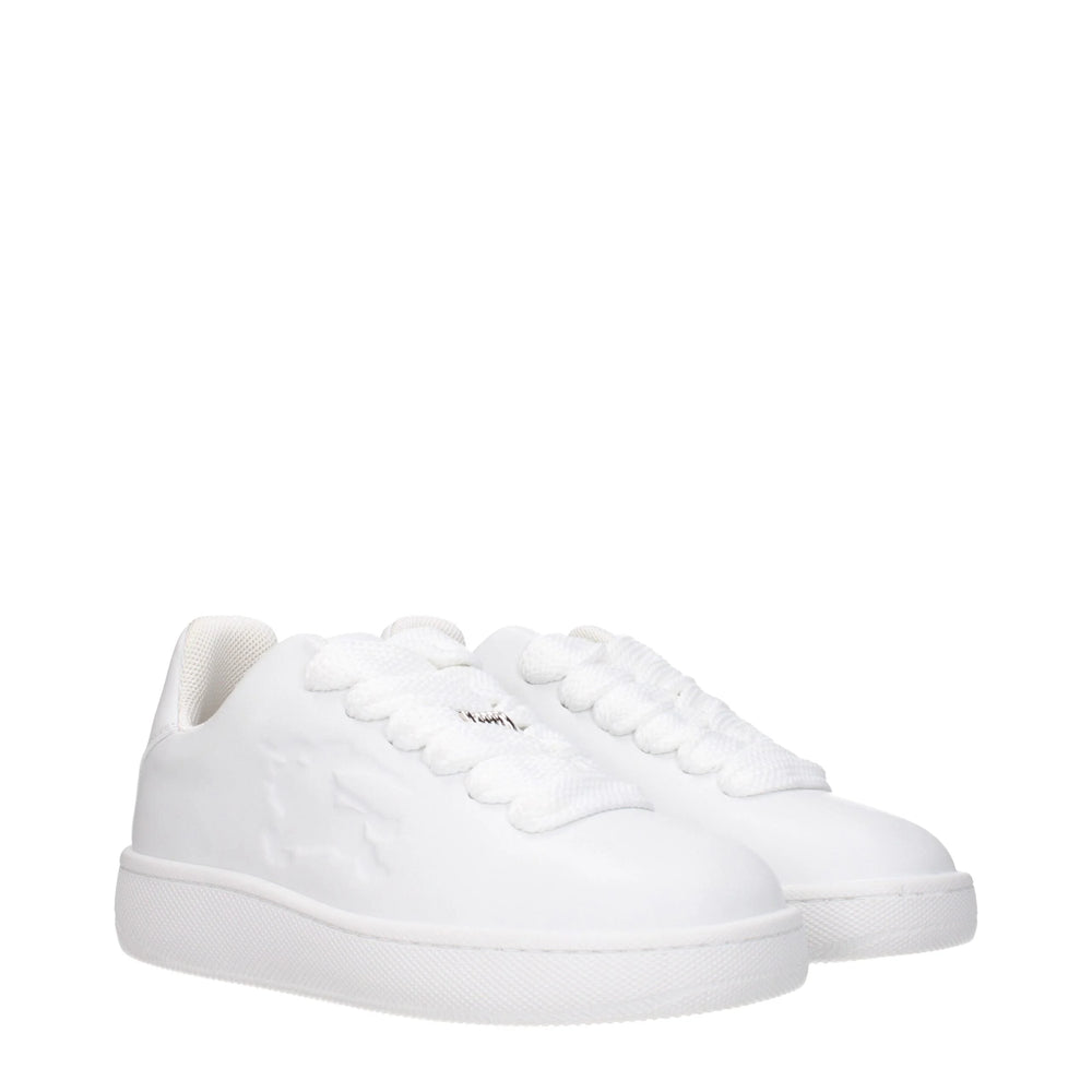 Burberry White Leather Low Tops